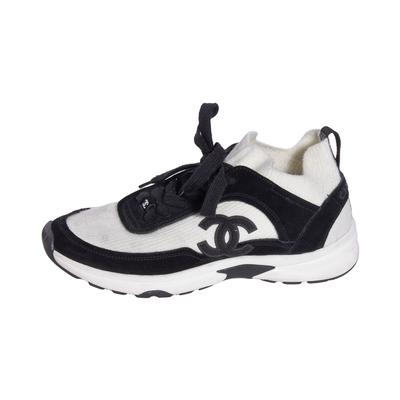 Chanel Size 41 Black & White Sneakers 