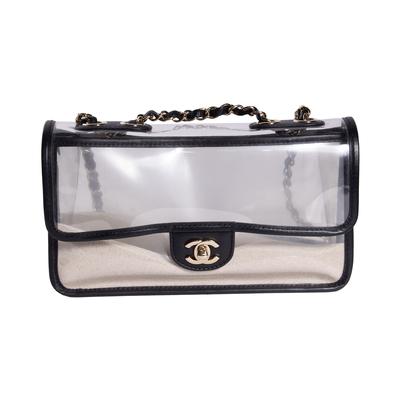Chanel Clear PVC / Sand Flap Handbag