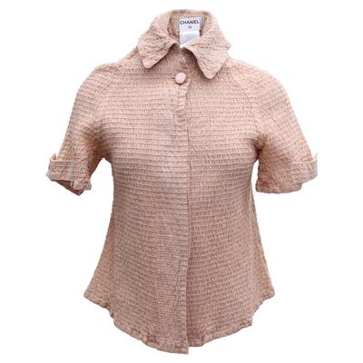 Chanel Ruched Top Short Sleeve Shirt