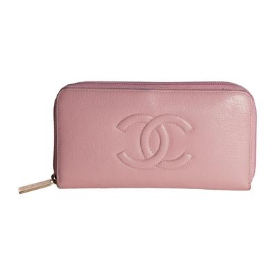 Chanel Pink Zip Around Wallet