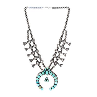 Ella Peter Turquoise Squash Blossom Necklace