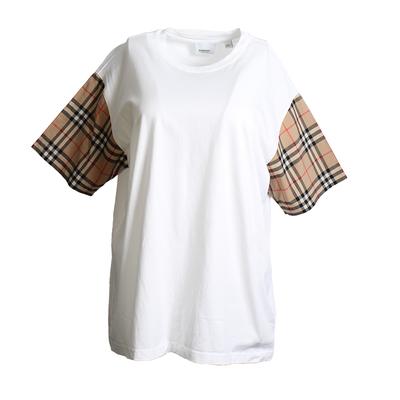  Burberry Size Medium Check Sleeve T-Shirt