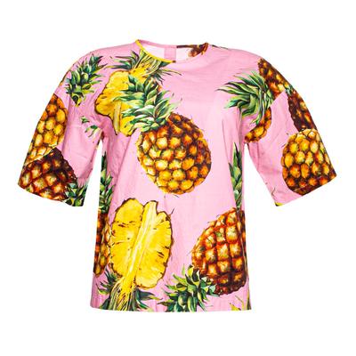 Dolce & Gabbana Size 40 Pink Pineapple Print Top