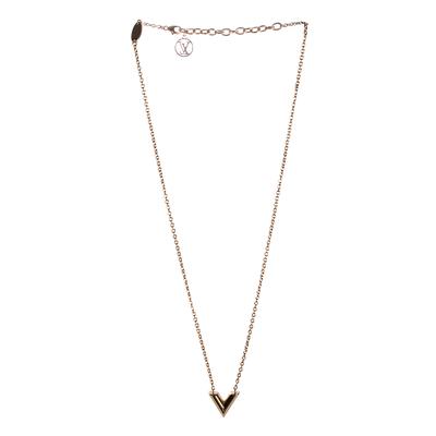 Louis Vuitton V Gold Tone Necklace