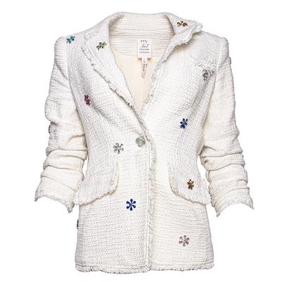 Cinq a Sept Size XS Cream Flower Khloe Jacket