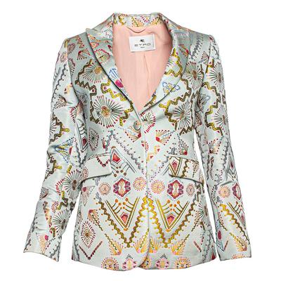 Etro Size 38 Multicolor Embroidered Brocade Jacket