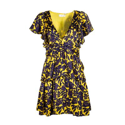 ALC Size 6 Yellow & Purple Dress