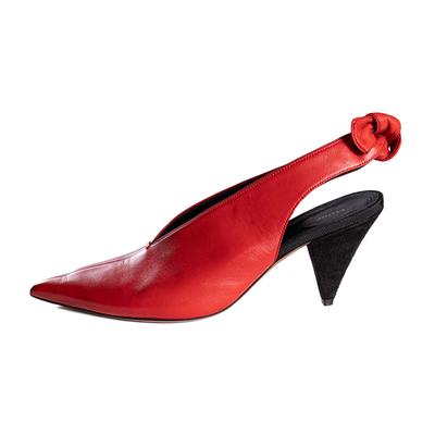 Celine Size 38.5 Red Leather Pointy Toe Heel