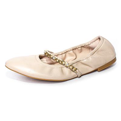 Stuart Weitzman Size 9 Tan Ballet Pearl Shoes