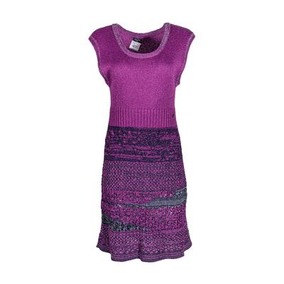 Chanel Size 42 Purple Crochet Dress