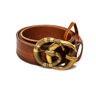  Gucci Size 34/85 Brown Leather Snake GG Belt