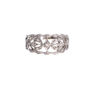 Size 8.75 White Gold Diamond Ring