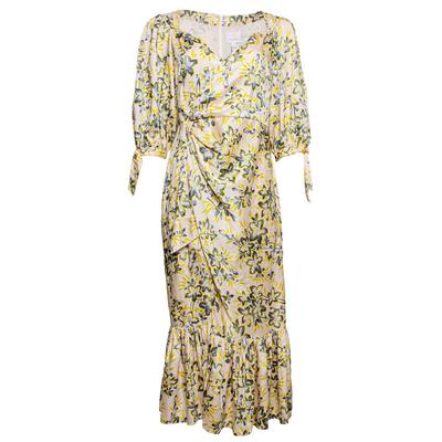 New Cinq a Sept Size 10 Yellow Floral Dress
