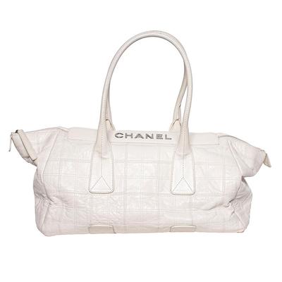 Chanel Large Cream Vintage Quilted Handbag