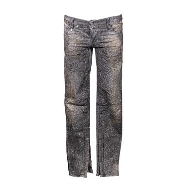 Dsquared2 Size 42 Silver Glitter Low Rise Jeans