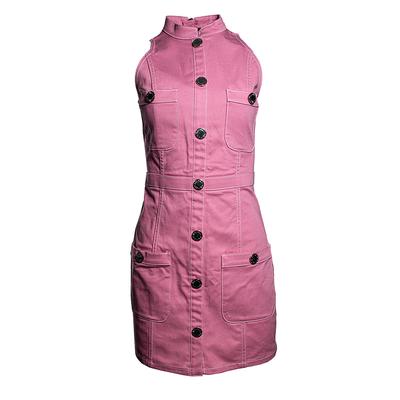 Balmain Size XXS Short Pink Denim Dress