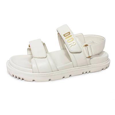 Christian Dior Size 37.5 White Dioract Sandals