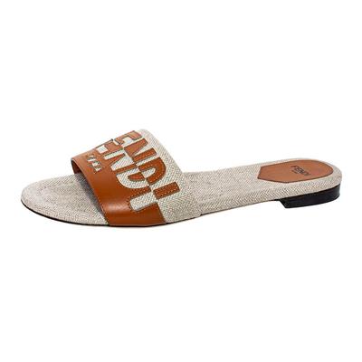Fendi Size 38.5 Brown Sandals