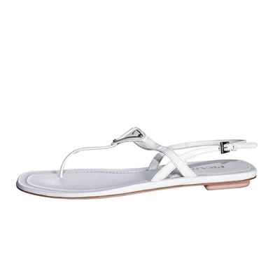 Prada Size 41 White Thong Sandal