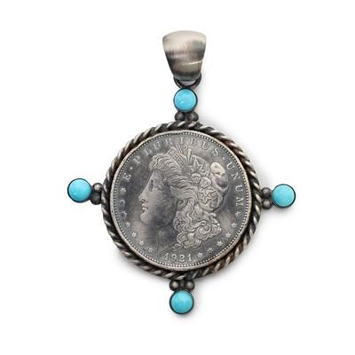 Turquoise Coin Pendant