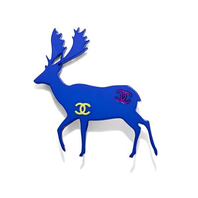 Chanel Blue Deer CC Brooch