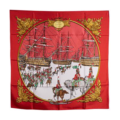 Hermes Red Silk Le Doux Scarf