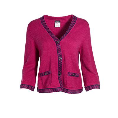  Chanel Size 42 Pink Cashmere Cardigan