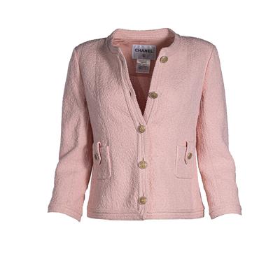 Chanel Size 40 Pink Button Down Jacket