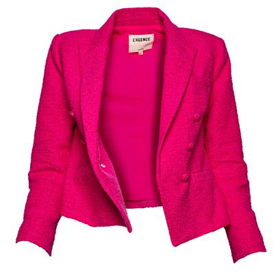 L'Agence Size 6 Pink Tweed Jacket