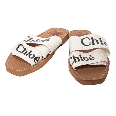 Chloe Size 38 Brown Woody Flat Sandals