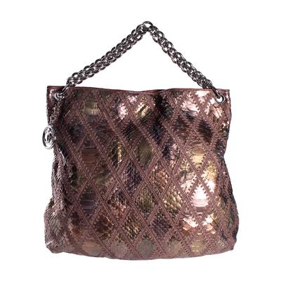 Chanel Brown Woven Chain Shoulder Bag