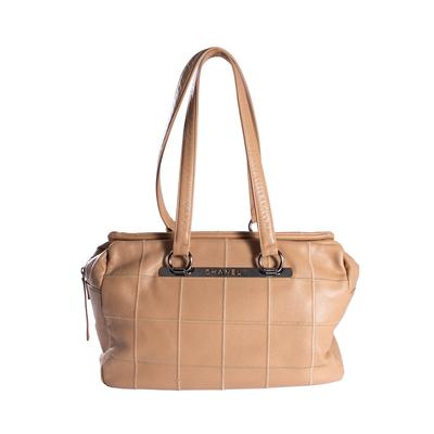 Chanel Tan Leather Quilted Handbag