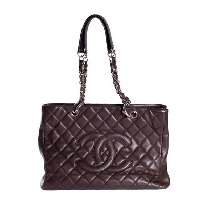 Chanel Brown Quilted Leather Handbag