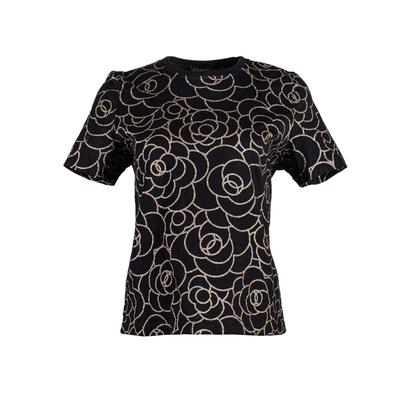 Chanel 2018 Size 40 Black Printed T-shirt