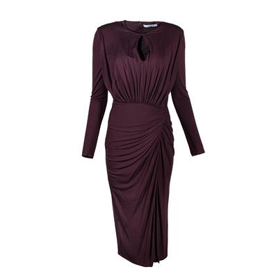 Givenchy Size 42 Wine Ruched Dress