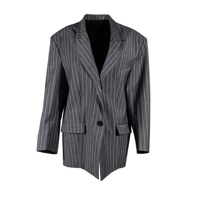 The Attico Size 44 Grey Striped Jacket