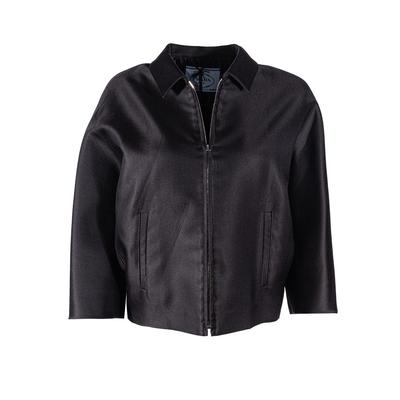 Prada Size 42 Black Cropped Jacket