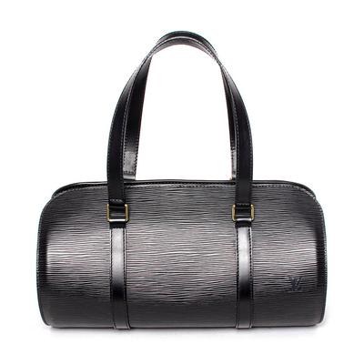 Louis Vuitton Black Soufflot Epi Handbag