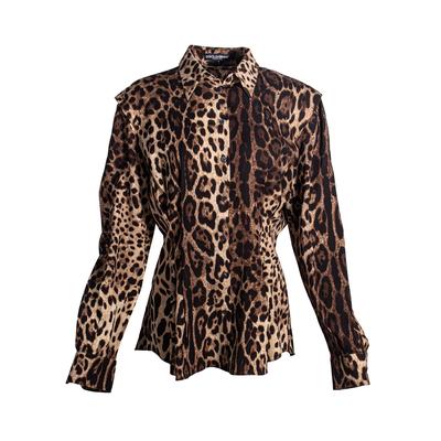 Dolce & Gabbana Size 46 Brown Animal Print Blouse