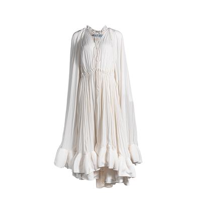 Lanvin Size 42 White Cape Dress