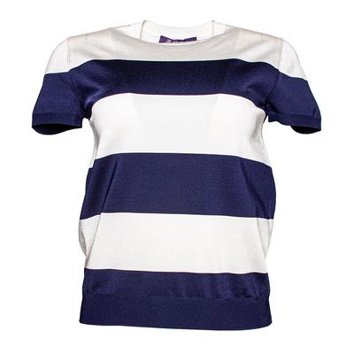 Ralph Lauren Size Medium White & Blue Striped Top