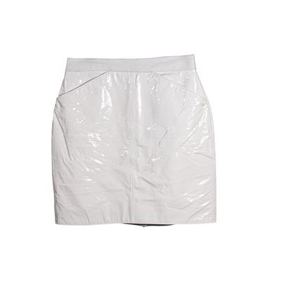 Chanel Size 36 White Leather Skirt