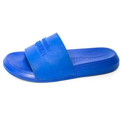 Alexander McQueen Size 37 Blue Rubber Slides