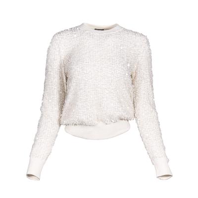 Chanel Size 34 White Sequin Sweater