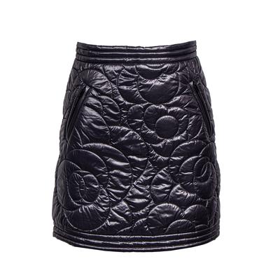 Chanel Size 36 Black Quilted Puffy Nylon Skirt