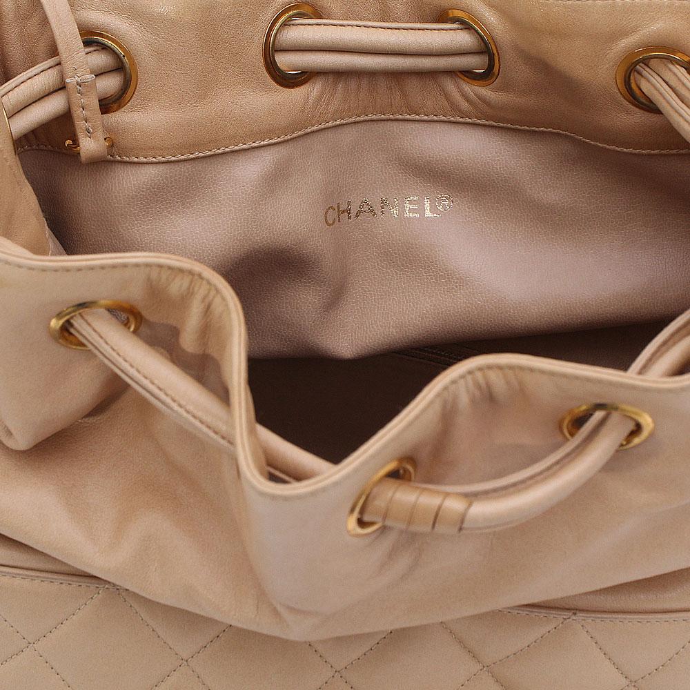 My Sister's Closet  Chanel Chanel Vintage Tan Bucket Bag